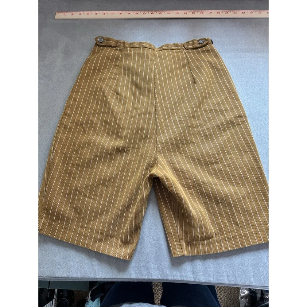 Vintage 70s Lane Bryant Pinstripe High Rise Bermuda Short S Twee Preppy Academia